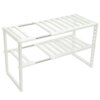 Регулируемая кухонная полка, 38-70 см, KITCHEN RACK, Белый / Раздвижной стеллаж для хранения посуды под раковину