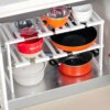 Регулируемая кухонная полка, 38-70 см, KITCHEN RACK, Белый / Раздвижной стеллаж для хранения посуды под раковину