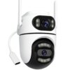 Уличная WiFi камера на 2 объектива, 8Mp (от Type-C) Q2 / Поворотная камера видеонаблюдения / WiFi камера наблюдения