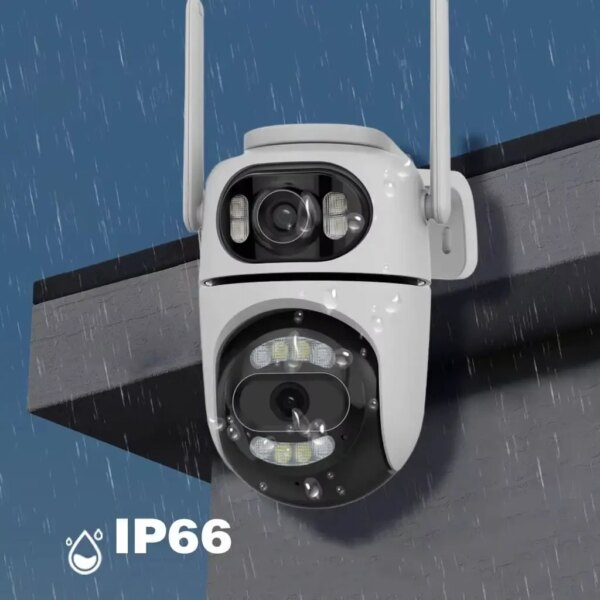 Уличная WiFi камера на 2 объектива, 8Mp (от Type-C) Q2 / Поворотная камера видеонаблюдения / WiFi камера наблюдения