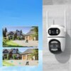 Уличная WiFi камера на 2 объектива, 8Mp (от Type-C) Q2 / Поворотная камера видеонаблюдения / WiFi камера наблюдения