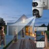Уличная WiFi камера на 2 объектива, 8Mp (от Type-C) Q2 / Поворотная камера видеонаблюдения / WiFi камера наблюдения
