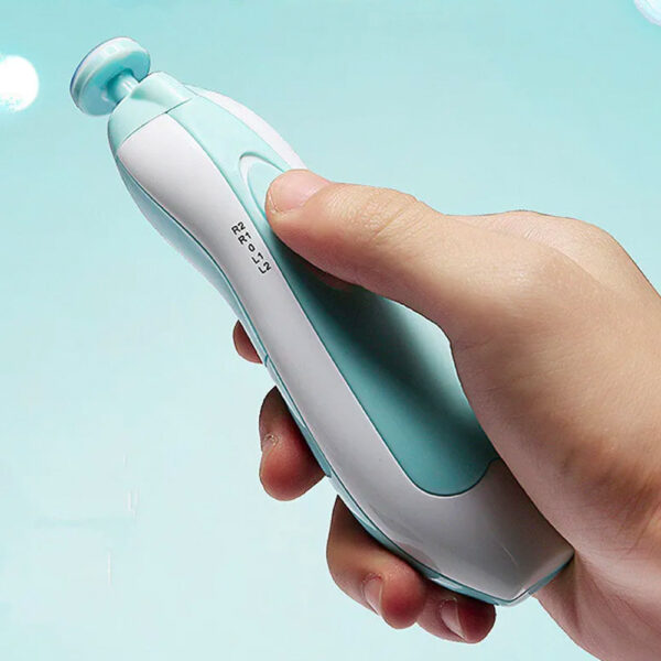 Детский триммер для ногтей + 6 насадок NAIL TRIMMER XL-667, Голубой / Аккумуляторная