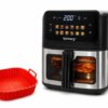 Аэрогриль Rainberg RB 2342 4800W аэрофритюрница безмасляная для приготовления без масла с 2 Тенами 12,5 л и сенсорным управлением