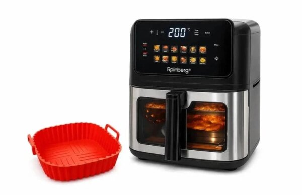 Аэрогриль Rainberg RB 2342 4800W аэрофритюрница безмасляная для приготовления без масла с 2 Тенами 12,5 л и сенсорным управлением