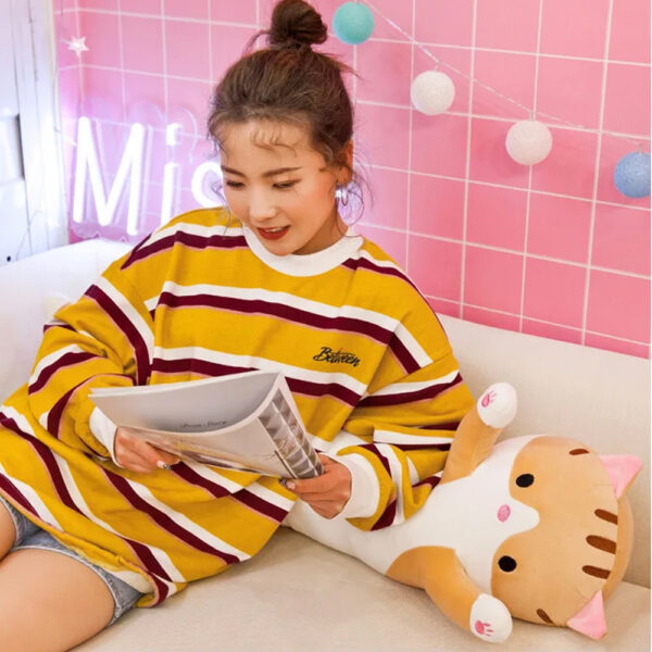 Мягкая игрушка Кот Батон 90 см, DOLL 1498-50, Коричневый / Плюшевая игрушка обнимашка / Детская игрушка длинный кот