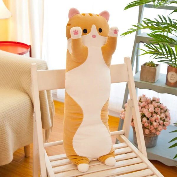 Мягкая игрушка Кот Батон 90 см, DOLL 1498-50, Коричневый / Плюшевая игрушка обнимашка / Детская игрушка длинный кот