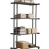 Этажерка металлическая RIAS Clothes Drying Rack 8041 на колесах, 4 яруса, 155×80×40 см, черная