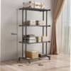 Этажерка металлическая RIAS Clothes Drying Rack 8041 на колесах, 4 яруса, 155×80×40 см, черная