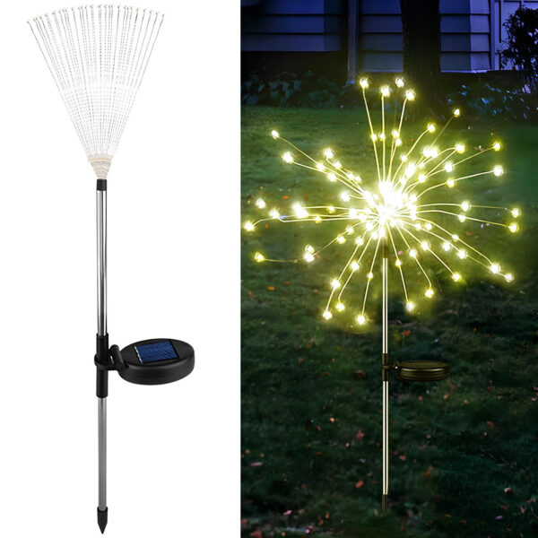 Садовый фонарь на солнечной батарее Одуванчик (1 шт) 90 LED, Теплый белый / Лед светильник для сада на ножке
