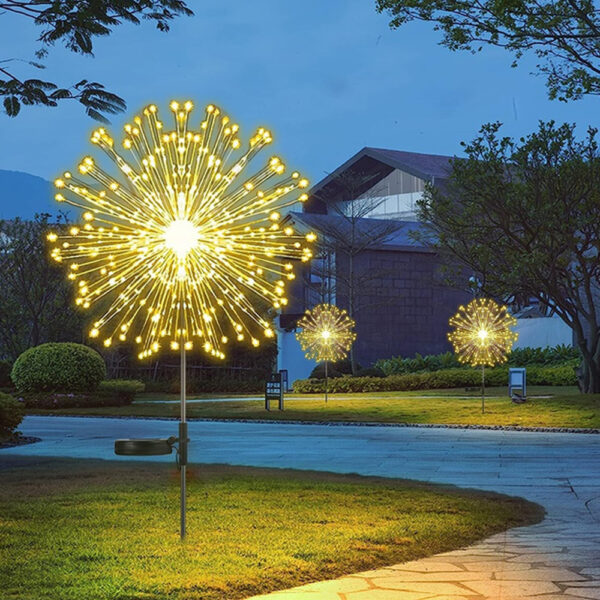 Садовый фонарь на солнечной батарее Одуванчик (1 шт) 90 LED, Теплый белый / Лед светильник для сада на ножке