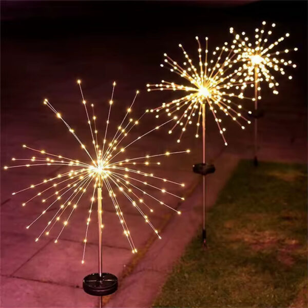Садовый светильник на солнечной батарее 60 LED, 85см, 1 шт, Черный / Садовый фонарь / Уличный светильник Фейерверк