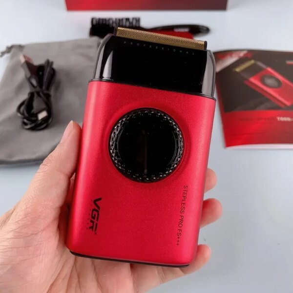 Электробритва шейвер с двойным лезвием, от USB, VGR V-377, Красная / Мужская электробритва аккумуляторная