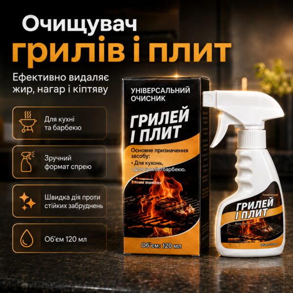 Спрей-очиститель Jaysuing Griddle Grill Cleaner 120 мл для удаления жира, нагара и копоти с гриля, плиты и кухонных поверхностей