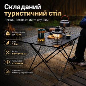 Столик раскладной 68х46х46см D10485-5 / Стол туристический / Сложный стол / Столик для кемпинга