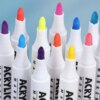 Акриловые маркеры для рисования 24 шт, в ведре N 635-24 / Набор фломастеров / Маркеры для скетчинга