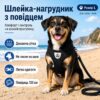 Поводок-нагрудник для собак и кошек, 120 см, Размер L, Черный L5930 / Поводок для животных / Шлейка жилет / Поводок для собак