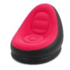 Надувное кресло с пуфиком 2в1 (116х98х83см, до 100кг) Air Sofa + насос, Черный / Надувной велюровый диван с пуфом