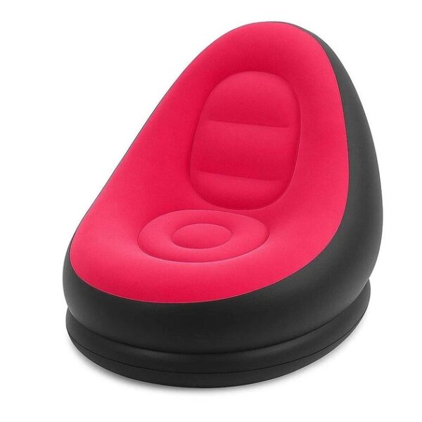 Надувное кресло с пуфиком 2в1 (116х98х83см, до 100кг) Air Sofa + насос, Черный / Надувной велюровый диван с пуфом