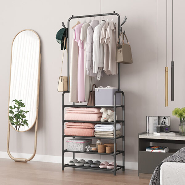 Напольная вешалка для одежды 178х60х26см, Clothes Rack Up, Черный / Стойка-вешалка в прихожую / Стойка для одежды