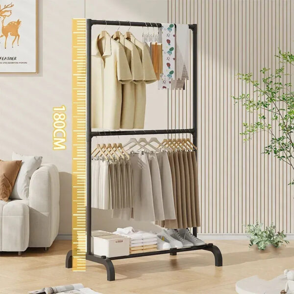 Напольная вешалка для одежды 180×80×42 см, Черный / Стойка для одежды / Вешалка-стойка для одежды