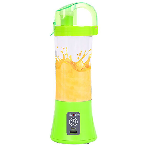 Аккумуляторный мини-блендер на 400мл Juicer NG-01, 2000мАч, USB, Зеленый / Блендер-шейкер с PowerBank