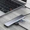 USB хаб 7в1, Type-C to HDMI + SD + TF + 3хUSB + PD, Серый / USB разветвитель для ноутбука / ЮСБ хаб