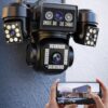 Поворотная влагозащитная 4G камера 4 линзы / Поворотная камера V380 PRO