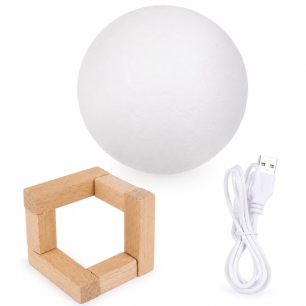 УЦЕНКА! Светильник-ночник 3D слой Луна Moon Lamp на деревянной подставке 15 см (Плохая упаковка 3611)