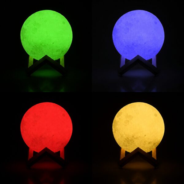 УЦЕНКА! Светильник-ночник 3D слой Луна Moon Lamp на деревянной подставке 15 см (Плохая упаковка 3611)