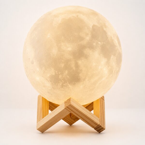 УЦЕНКА! Светильник-ночник 3D слой Луна Moon Lamp на деревянной подставке 15 см (Плохая упаковка 3611)