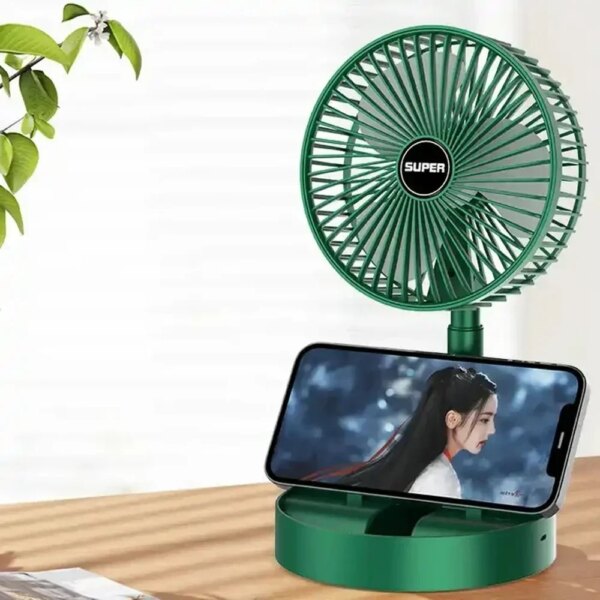 УЦЕНКА! Складной аккумуляторный мини-вентилятор с USB-зарядкой XL 908 зеленый (Плохая упаковка 3621)