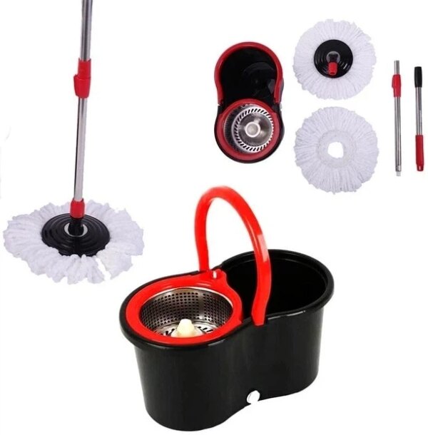 Комплект швабра с турбо отжимом и ведром Spin Mop 360 10 л набор для уборки и мытья пола
