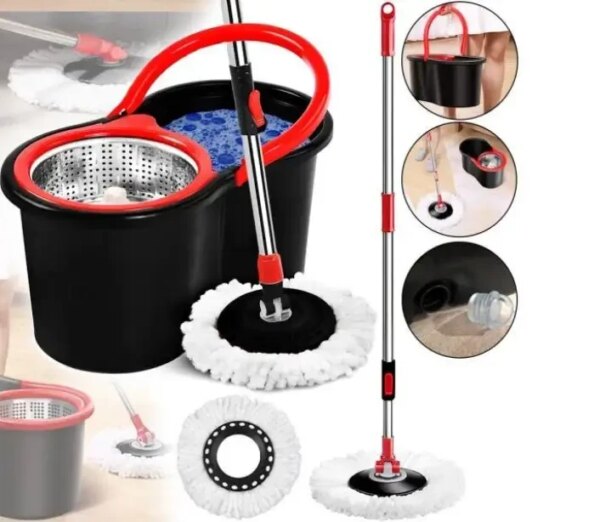 Комплект швабра с турбо отжимом и ведром Spin Mop 360 10 л набор для уборки и мытья пола