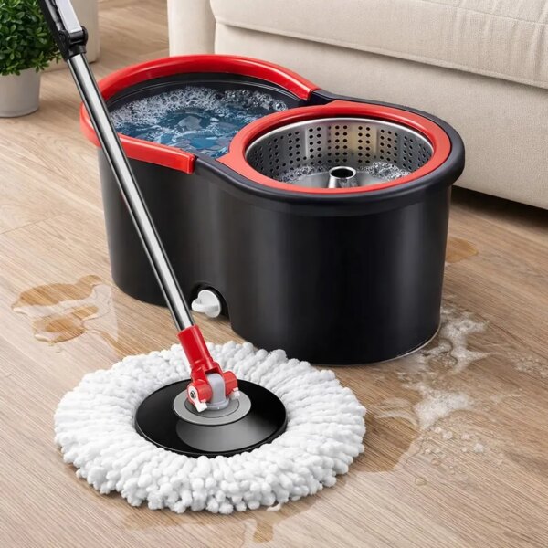 Комплект швабра с турбо отжимом и ведром Spin Mop 360 10 л набор для уборки и мытья пола