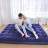 Матрас надувной с насосом, двухместный, 203х152х22см, Синий / Матрас для кемпинга / Туристический матрас / Надувной матрас для сна