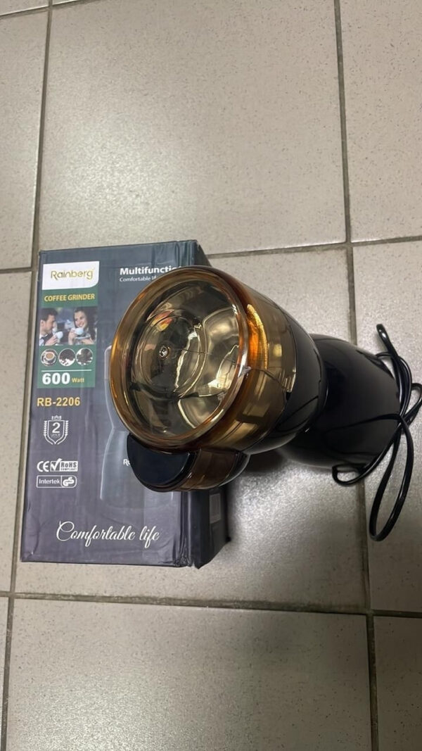 УЦЕНКА! Электрическая кофемолка Rainberg RB-2206 роторная 600 Вт (Повреждение крышки 3633)