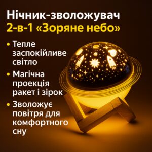 УЦЕНКА! Увлажнитель воздуха проектор Звездное небо/ сатурн / Настольный светильник ночник Проекционный (Трещина на корпусе 3642)