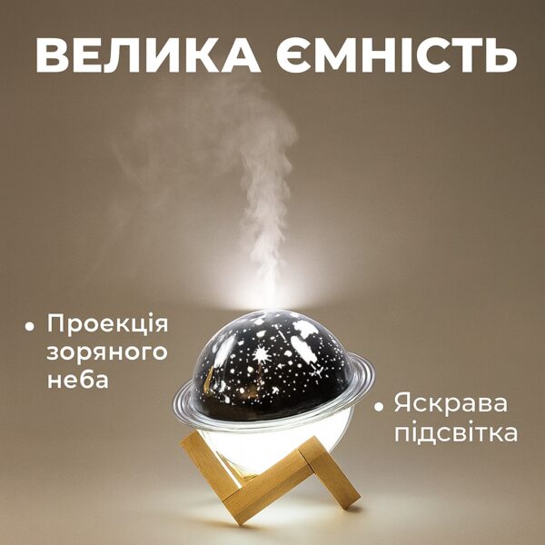 УЦЕНКА! Увлажнитель воздуха проектор Звездное небо/ сатурн / Настольный светильник ночник Проекционный (Трещина на корпусе 3642)