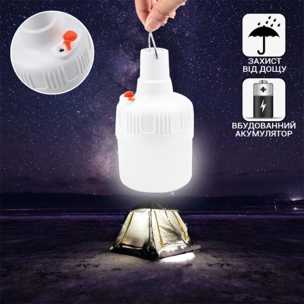 УЦЕНКА! Аккумуляторная подвесная лампа светильник для кемпинга Soft Lamp KL-240 с крюком (Плохая упаковка 3643)