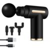 УЦЕНКА! Перкуссионный массажер с 4 насадками Gun Massager, Черный / Массажер для тела / Ручной массажер (Повреждение корпуса 3645)
