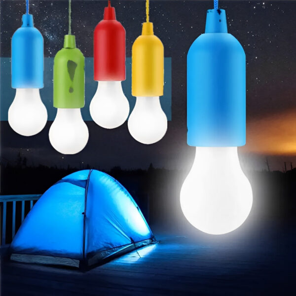 УЦЕНКА! Подвесная светодиодная LED лампа-фонарь на шнурке 110 см, питание от 3 батареек AAA, холодный белый (Нет упаковки 3652)