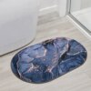 Влагопоглощающий коврик для ванной 80х50 см, Синий / Антискользящий коврик в ванную / Коврик на резиновой основе
