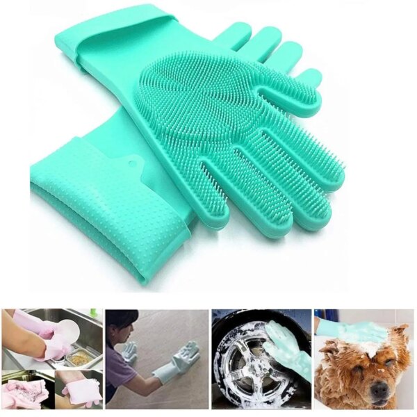 УЦЕНКА! Перчатки для кухни Kitchen Gloves Бирюзовые (Плохая упаковка 3706)