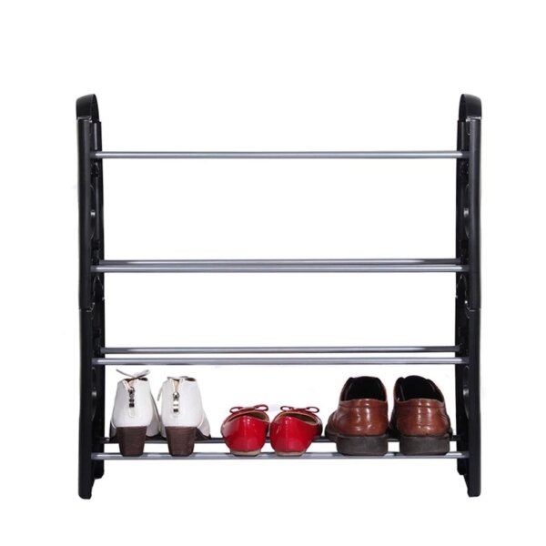 УЦЕНКА! Полка для обуви Stackable Shoe Rack на 4 полки, Белый / Вместительный органайзер для обуви (Плохая упаковка 3664)