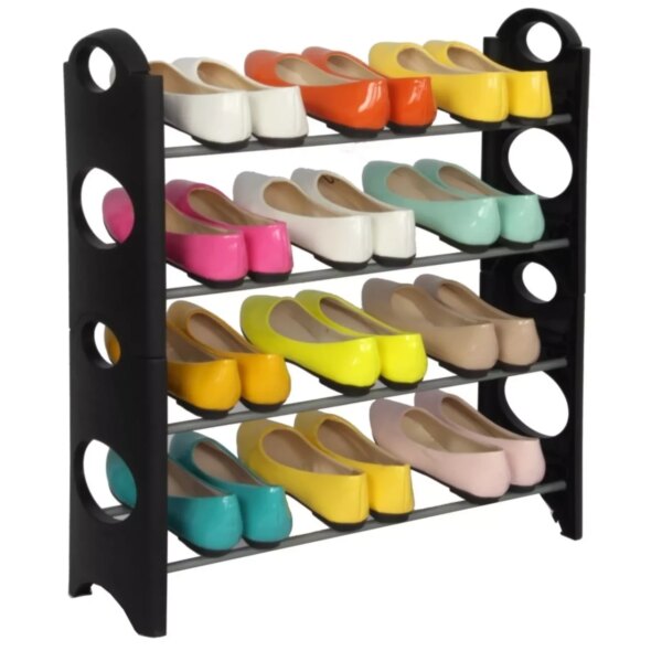 УЦЕНКА! Полка для обуви Stackable Shoe Rack на 4 полки, Белый / Вместительный органайзер для обуви (Плохая упаковка 3664)