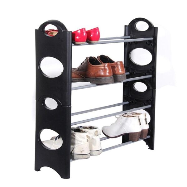 УЦЕНКА! Полка для обуви Stackable Shoe Rack на 4 полки, Белый / Вместительный органайзер для обуви (Плохая упаковка 3664)