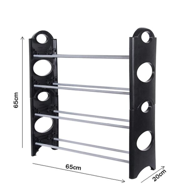 УЦЕНКА! Полка для обуви Stackable Shoe Rack на 4 полки, Белый / Вместительный органайзер для обуви (Плохая упаковка 3664)