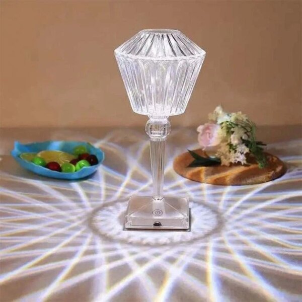 УЦЕНКА! Настольная декоративная лампа DSL Crystal Lamp с RGB LED-подсветкой на 16 цветов, сенсорным (Плохая упаковка 3686)