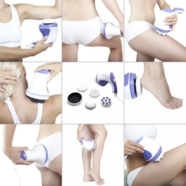 УЦЕНКА! Антицеллюлитный массажер для тела 4в1 Relax&Tone, Фиолетовый / Вибромассажер для спины и шеи (Плохая упаковка 3687)